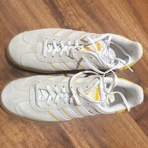 Adidas Gazelle White and Yellow Sneakers